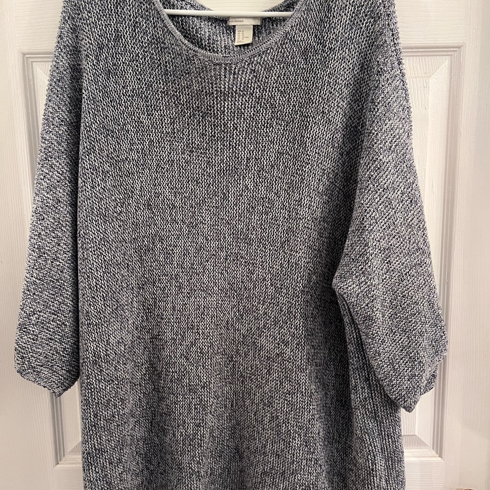 H&M Gray Marled Knit Tunic Sweater